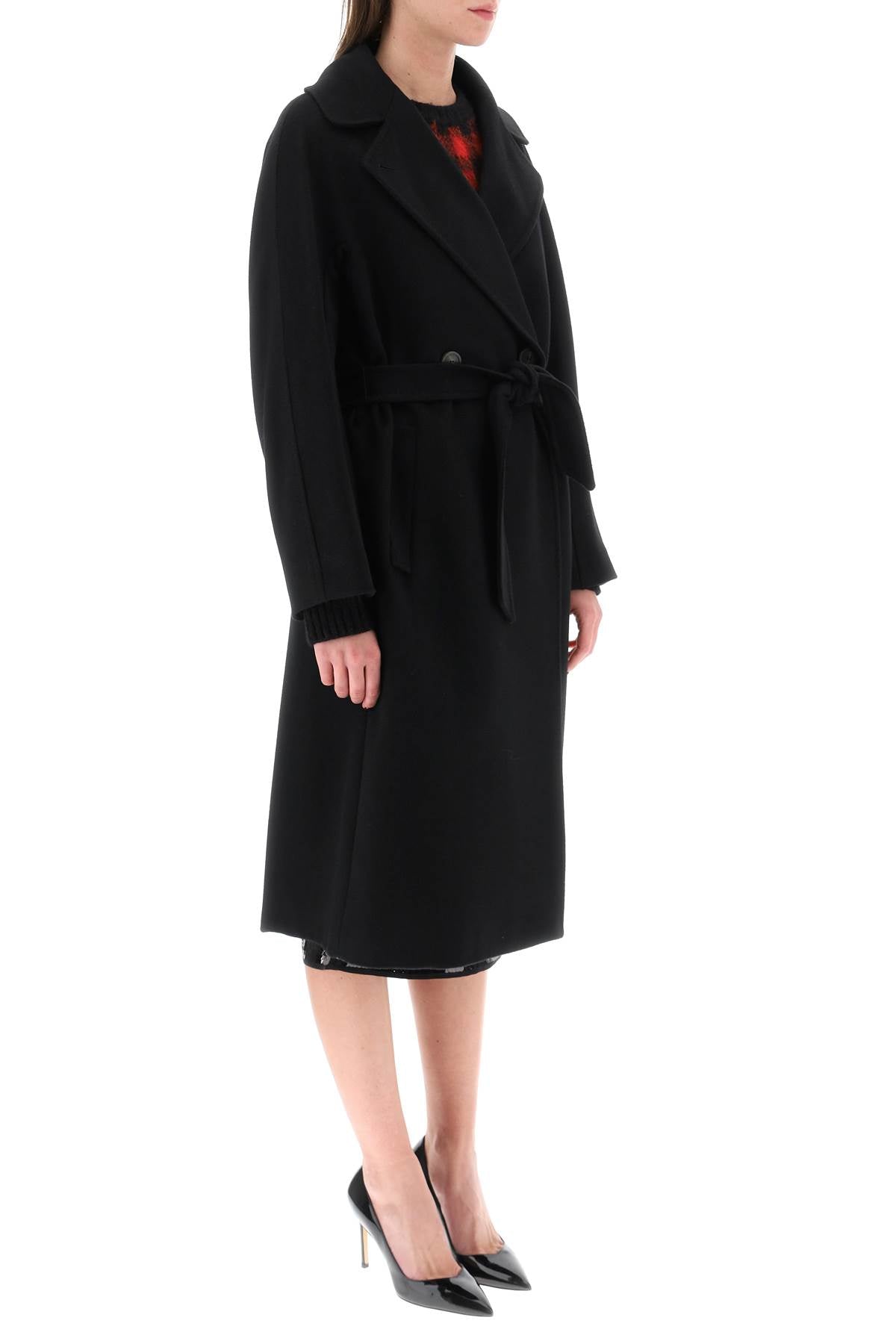 Resin Wool Coat  - Black