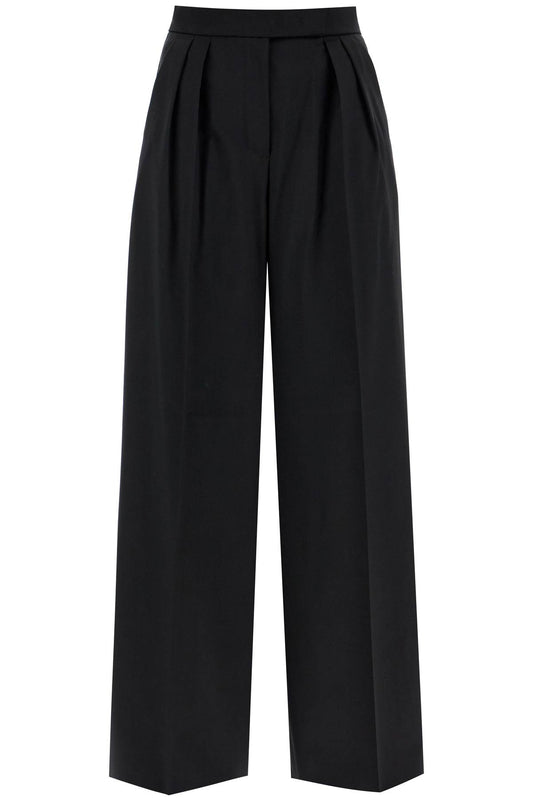 'wide-leg Cool Wool Trousers 'r  - Black