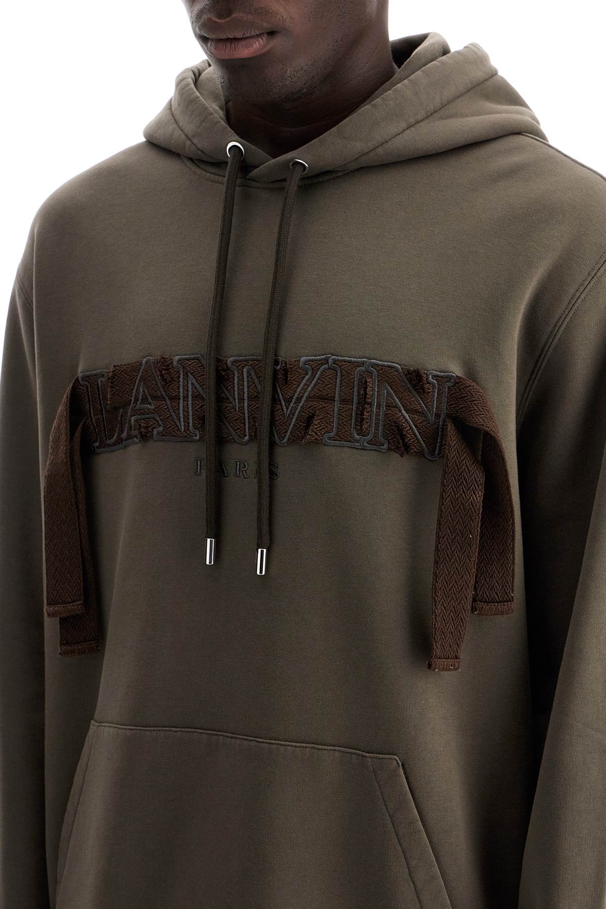 Hooded Curb Sweat  - Brown