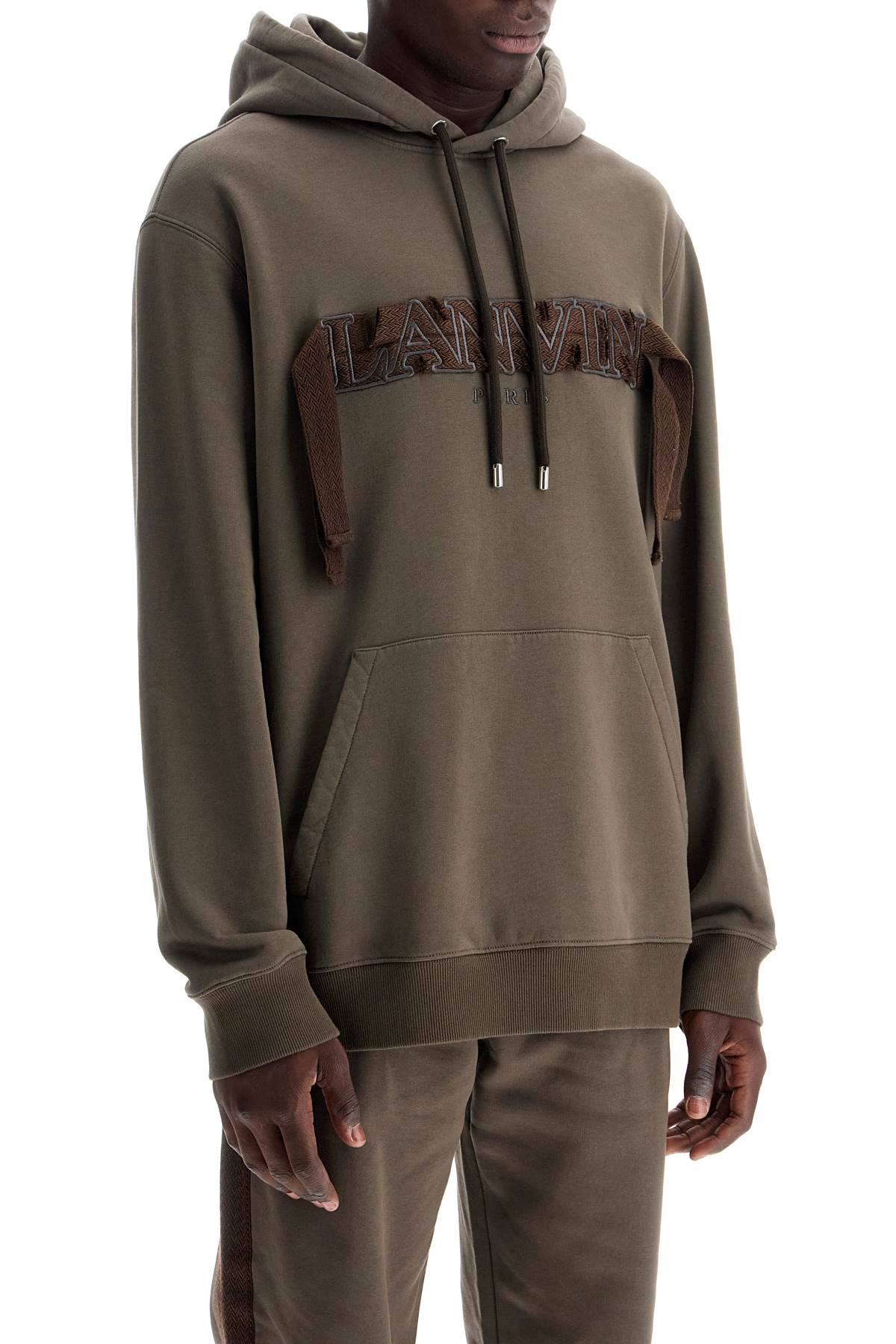 Hooded Curb Sweat  - Brown