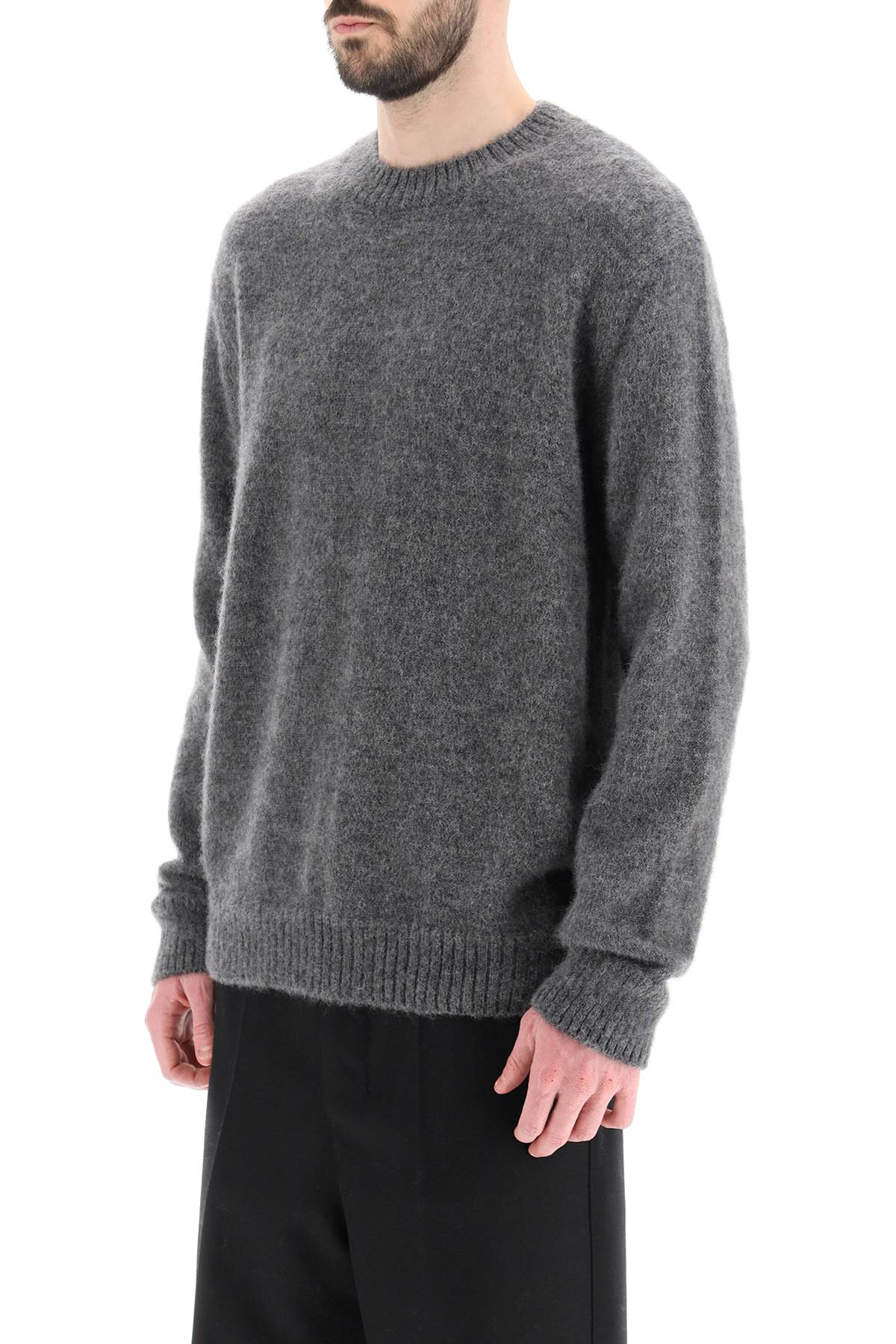 Alpaca And Mohair Blend Sweater  - Grey