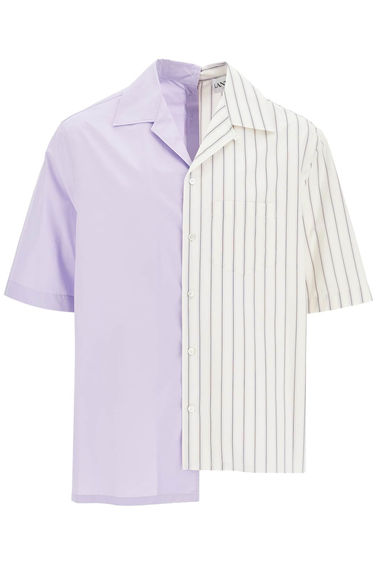 Asymmetric Bowling Shirt With  - White