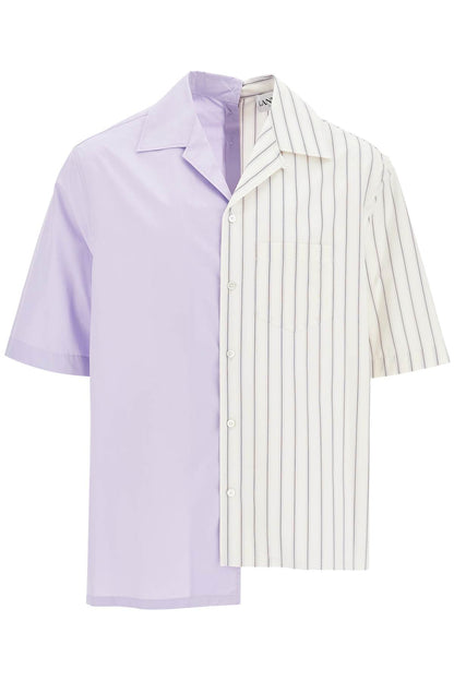 Asymmetric Bowling Shirt With  - White