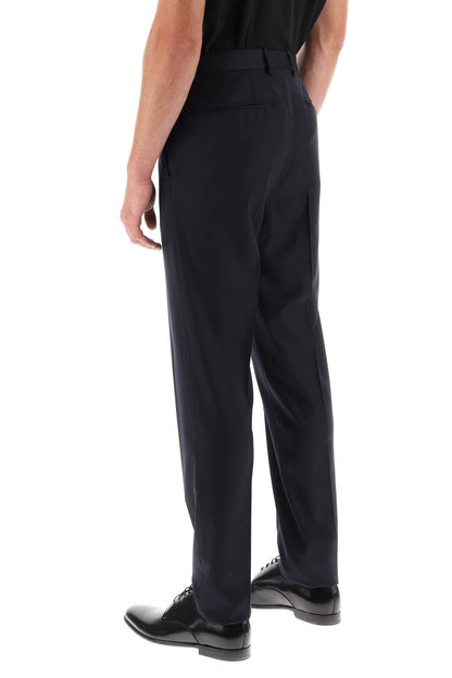 Cigarette Pants In Light Wool  - Blu