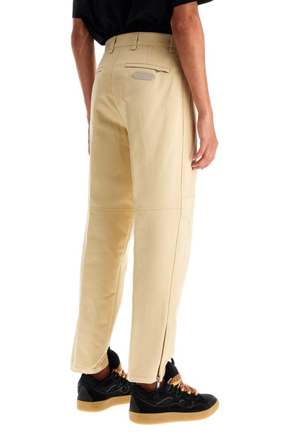 Biker Gabardine Trousers  - Beige