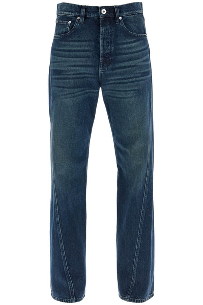 Jeans With Twisted Seams  - Blue