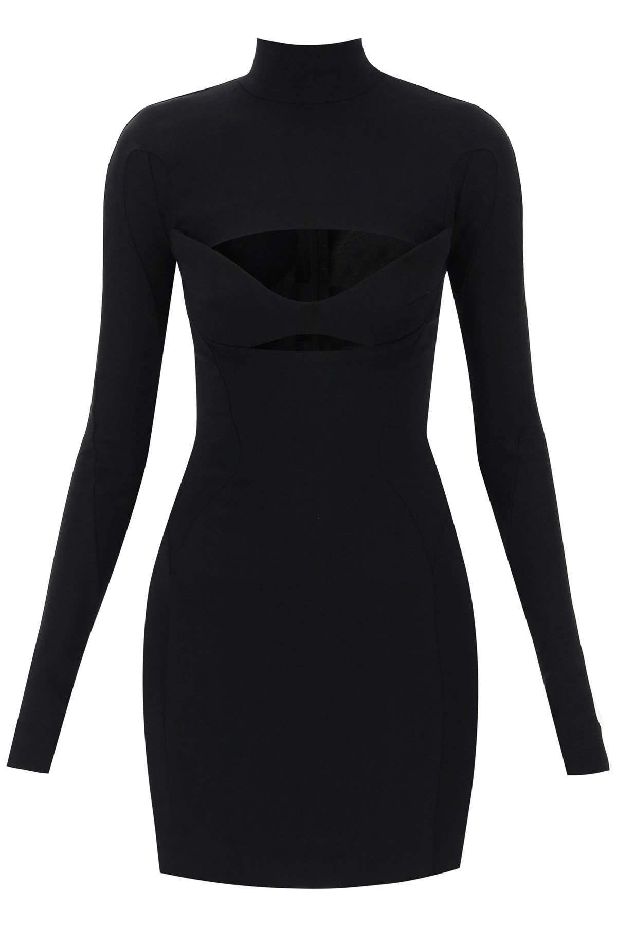 Cut-out Bust Mini Dress  - Black