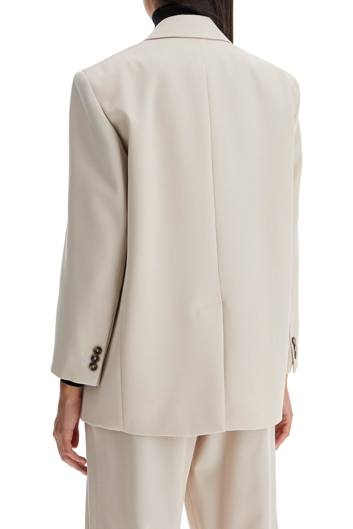 Single-breasted Cavalry Blazer  - Beige