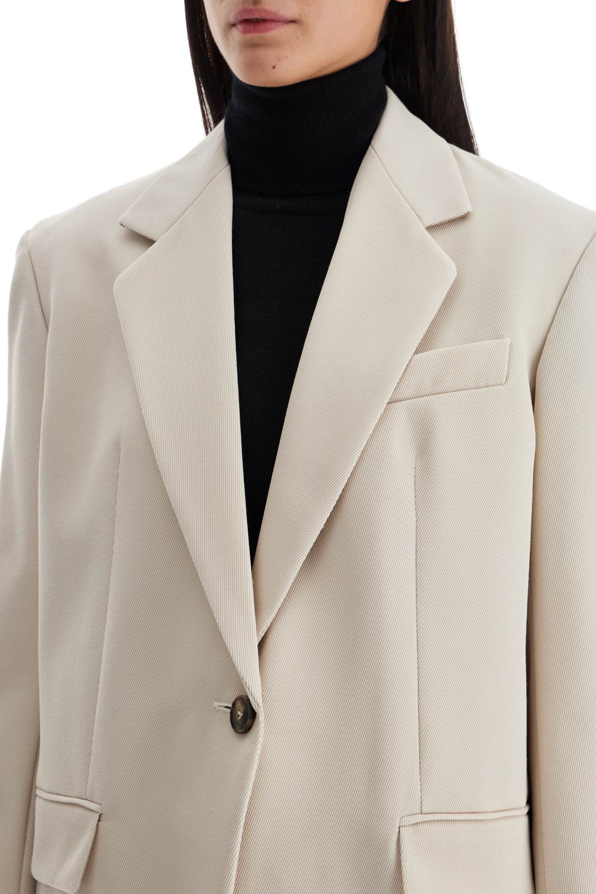 Single-breasted Cavalry Blazer  - Beige