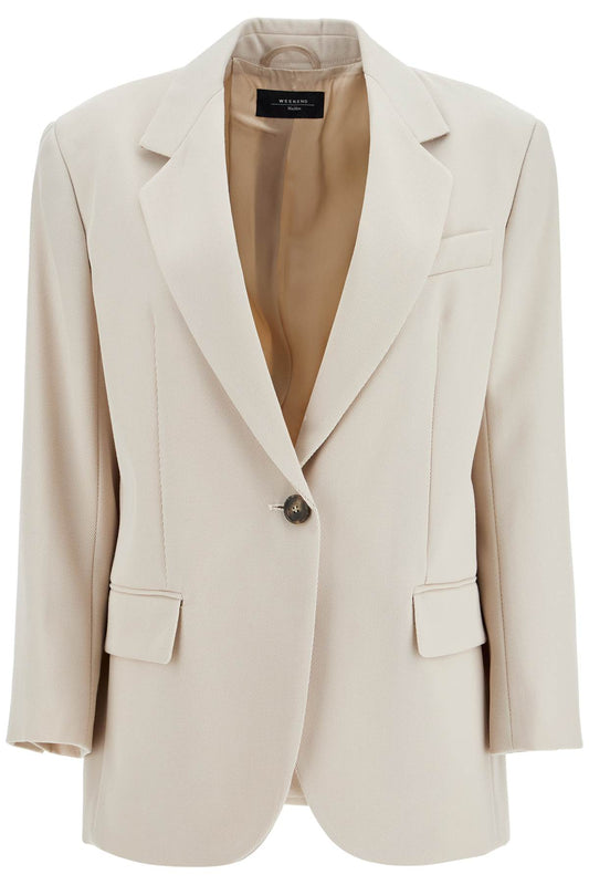 Single-breasted Cavalry Blazer  - Beige