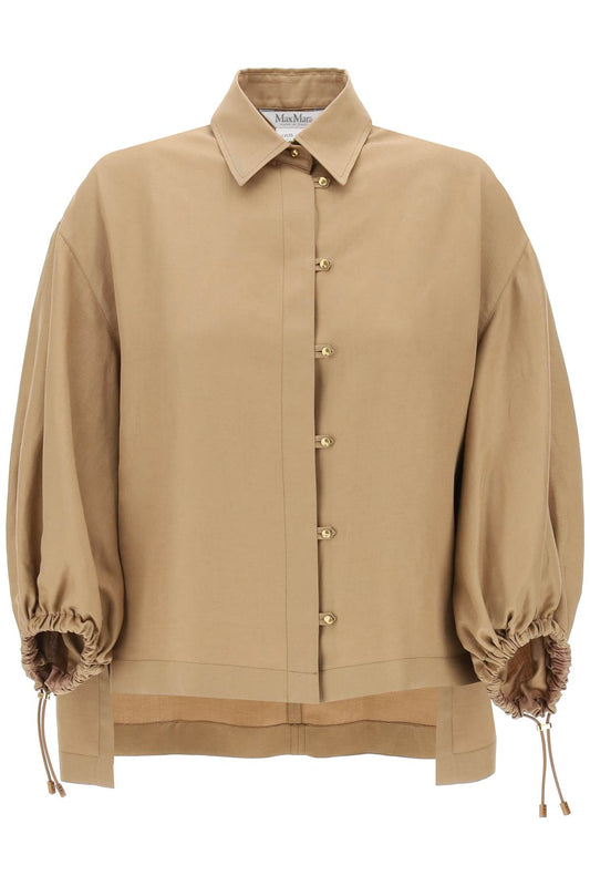 Maxi Linen And Silk Rodeo Shirt  - Beige