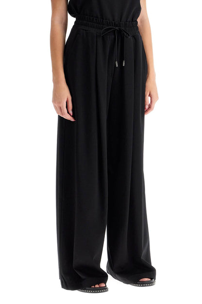 Wide Jersey Pants For Comfortable Fit  - Black