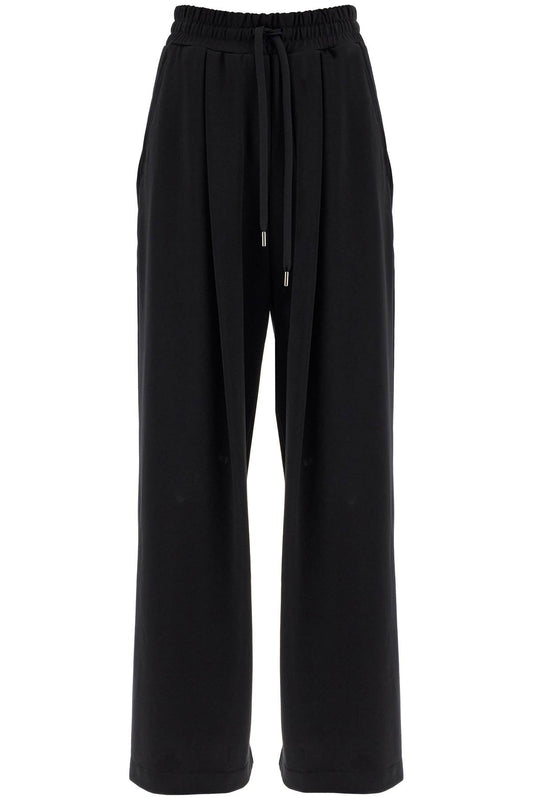 Wide Jersey Pants For Comfortable Fit  - Black