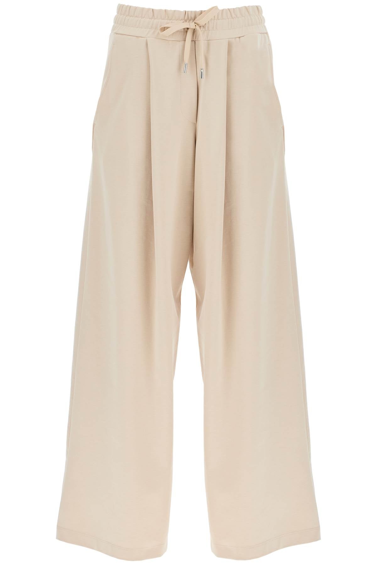 Wide Jersey Pants For Comfortable Fit  - Neutro