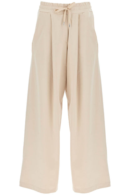 Wide Jersey Pants For Comfortable Fit  - Neutro