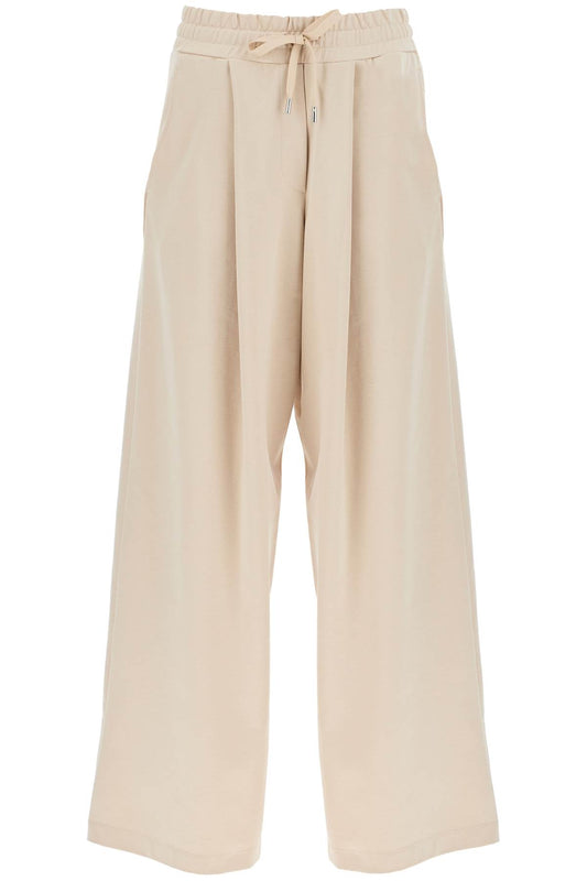 Wide Jersey Pants For Comfortable Fit  - Neutro