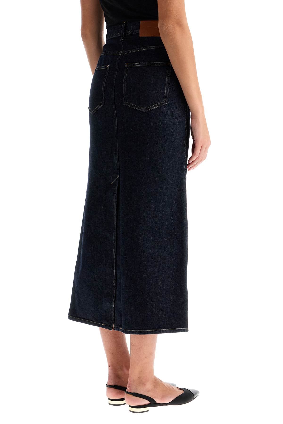 "organic Denim Midi Skirt Rona  - Blue