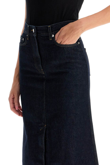 "organic Denim Midi Skirt Rona  - Blue