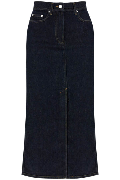 "organic Denim Midi Skirt Rona  - Blue