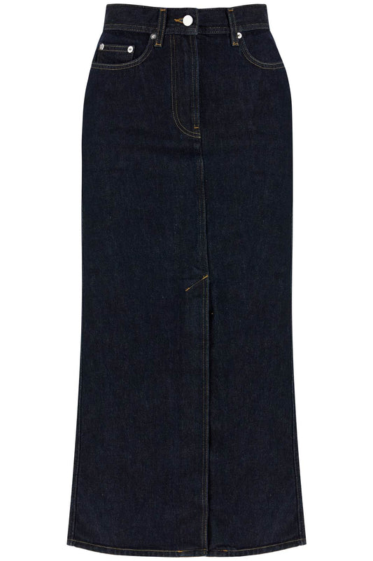 "organic Denim Midi Skirt Rona  - Blue