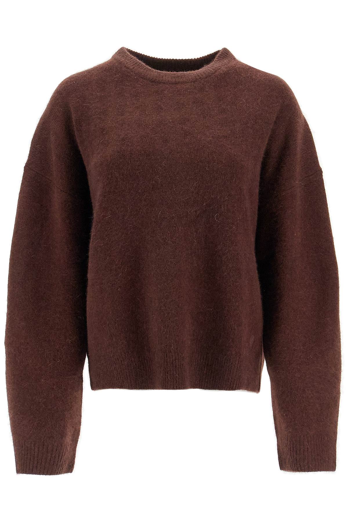 In Wool And Yak Blend Pullover Sweater  - Brown