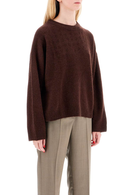 In Wool And Yak Blend Pullover Sweater  - Brown