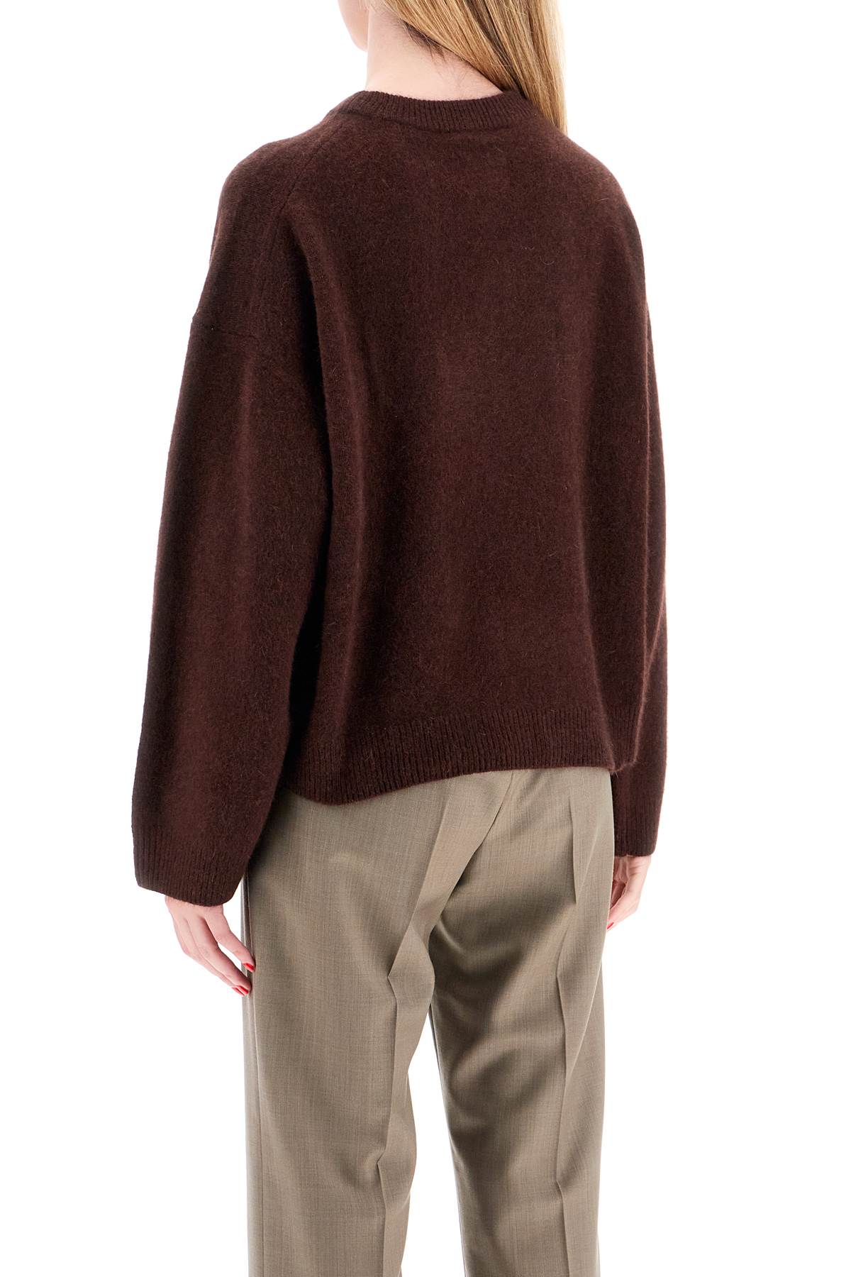 In Wool And Yak Blend Pullover Sweater  - Brown