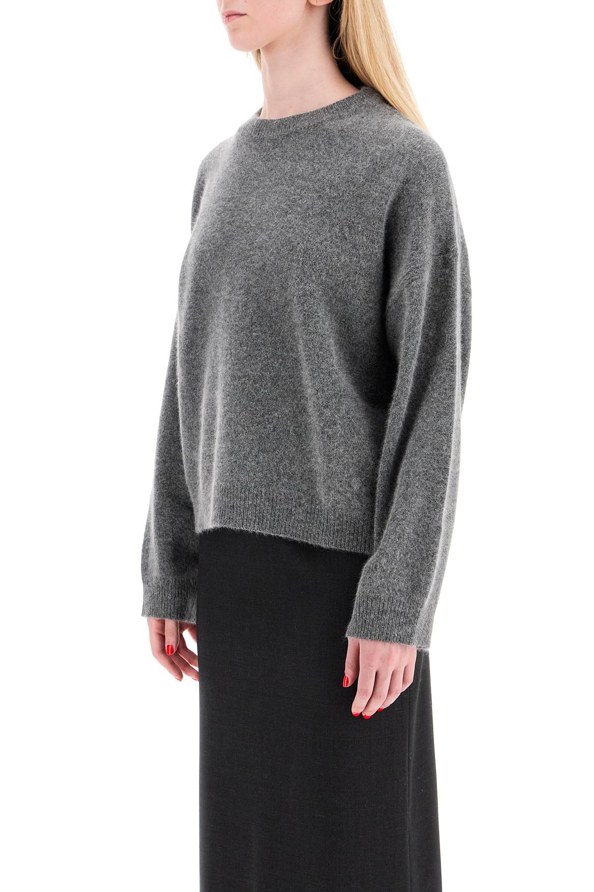 In Wool And Yak Blend Pullover Sweater  - Grey