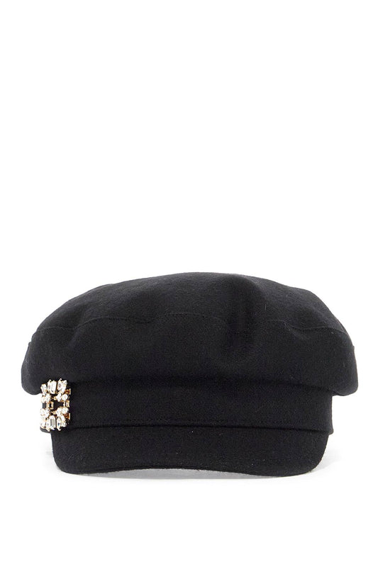 Felt Sailor Hat With Br  - Black