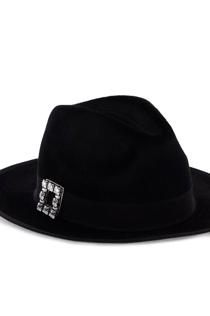 "felted Wool Fedora Très Vivier  - Black