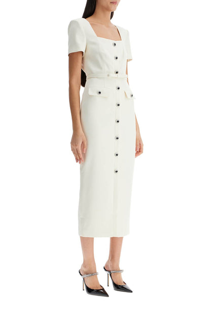 Midi Crãªpe Dress  - White