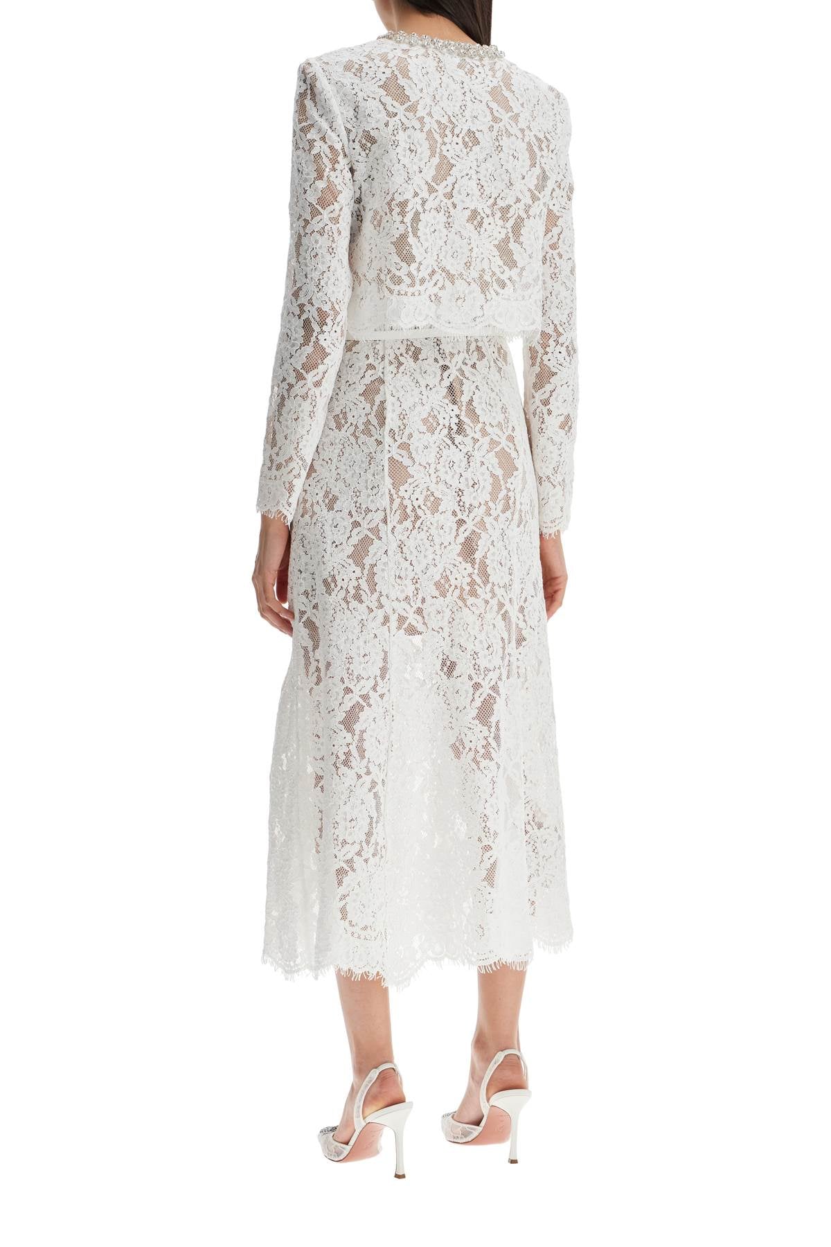 Midi Lace Dress In Seven  - White