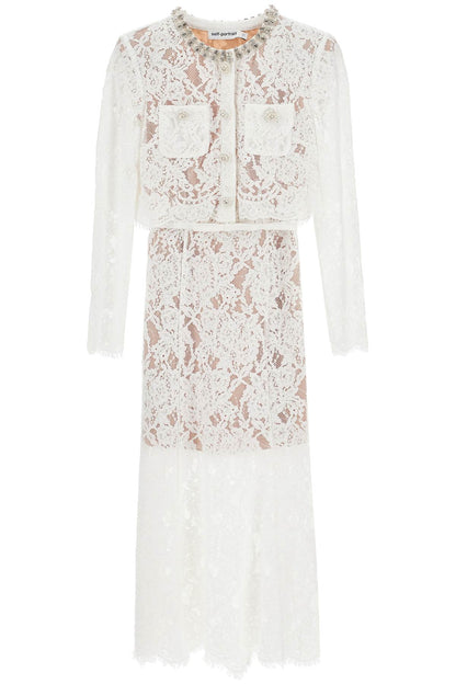 Midi Lace Dress In Seven  - White