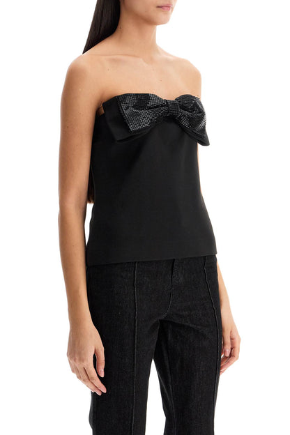 'strapless Top With Bow  - Black