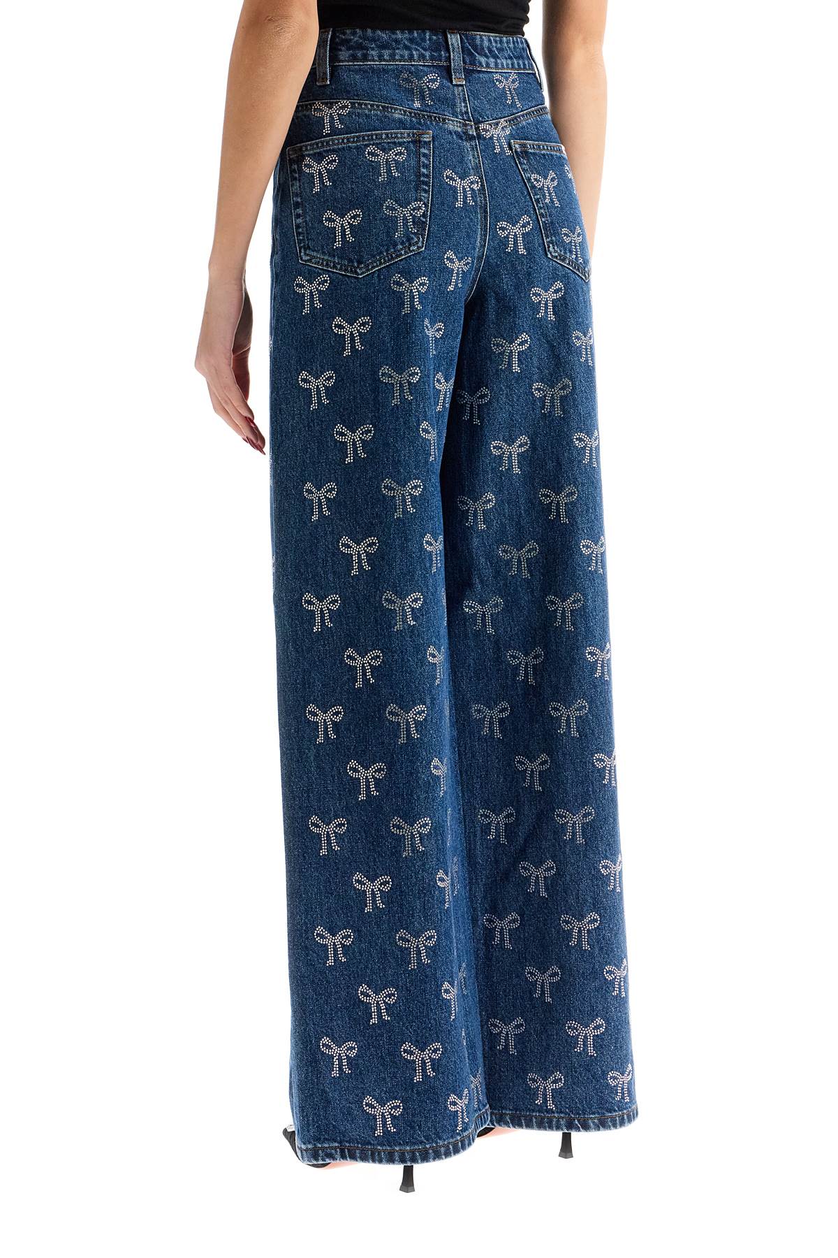 Decorated Straight Leg Jeans  - Blue