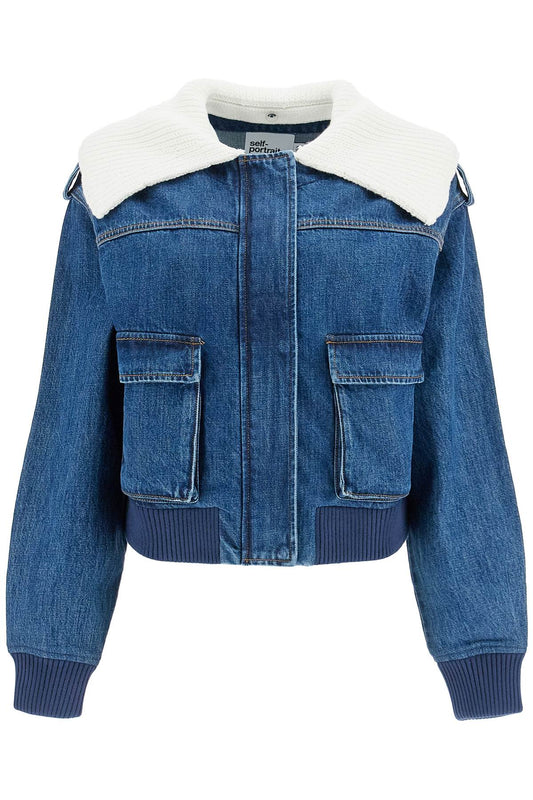 Denim Bomber Jacket For  - Blue