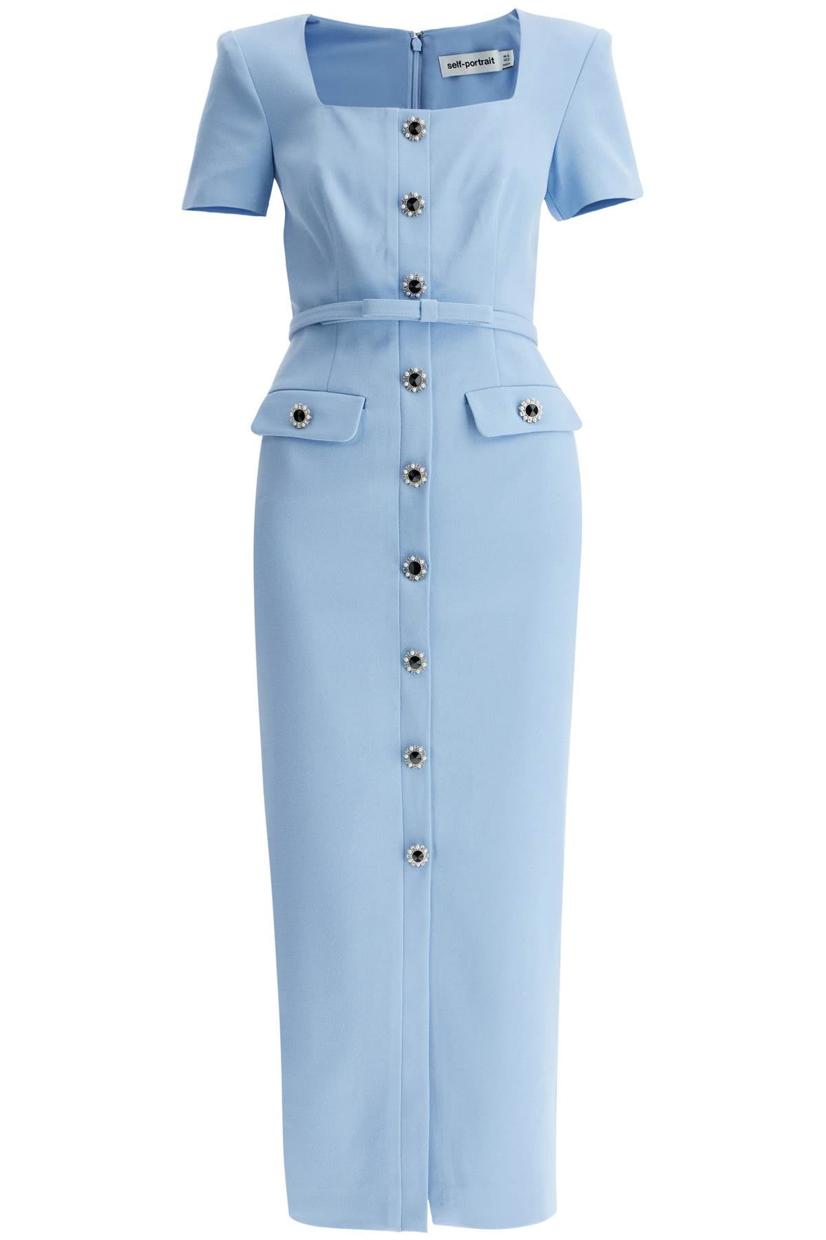 Midi Crãªpe Dress  - Light Blue