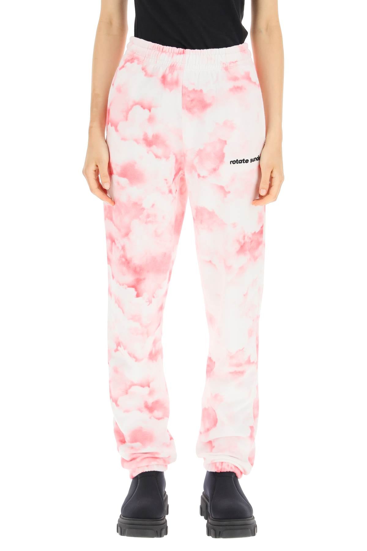 Mimi Printed Cotton Sweatpants  - White