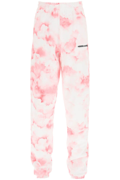 Mimi Printed Cotton Sweatpants  - White