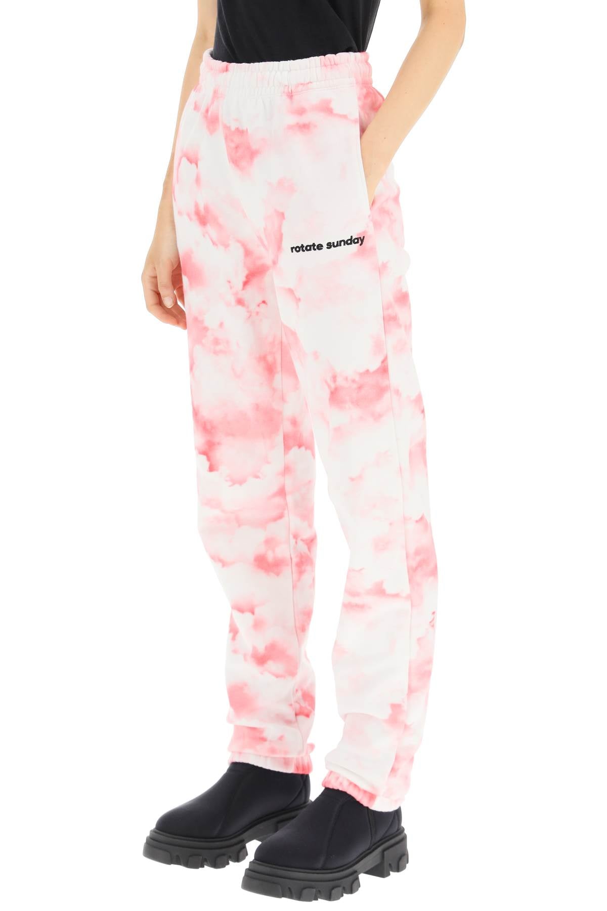 Mimi Printed Cotton Sweatpants  - White