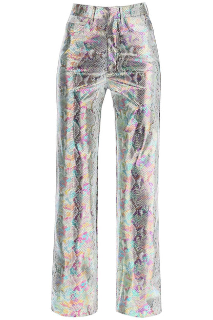 'rotie' Snake-embossed Pants  - Argento