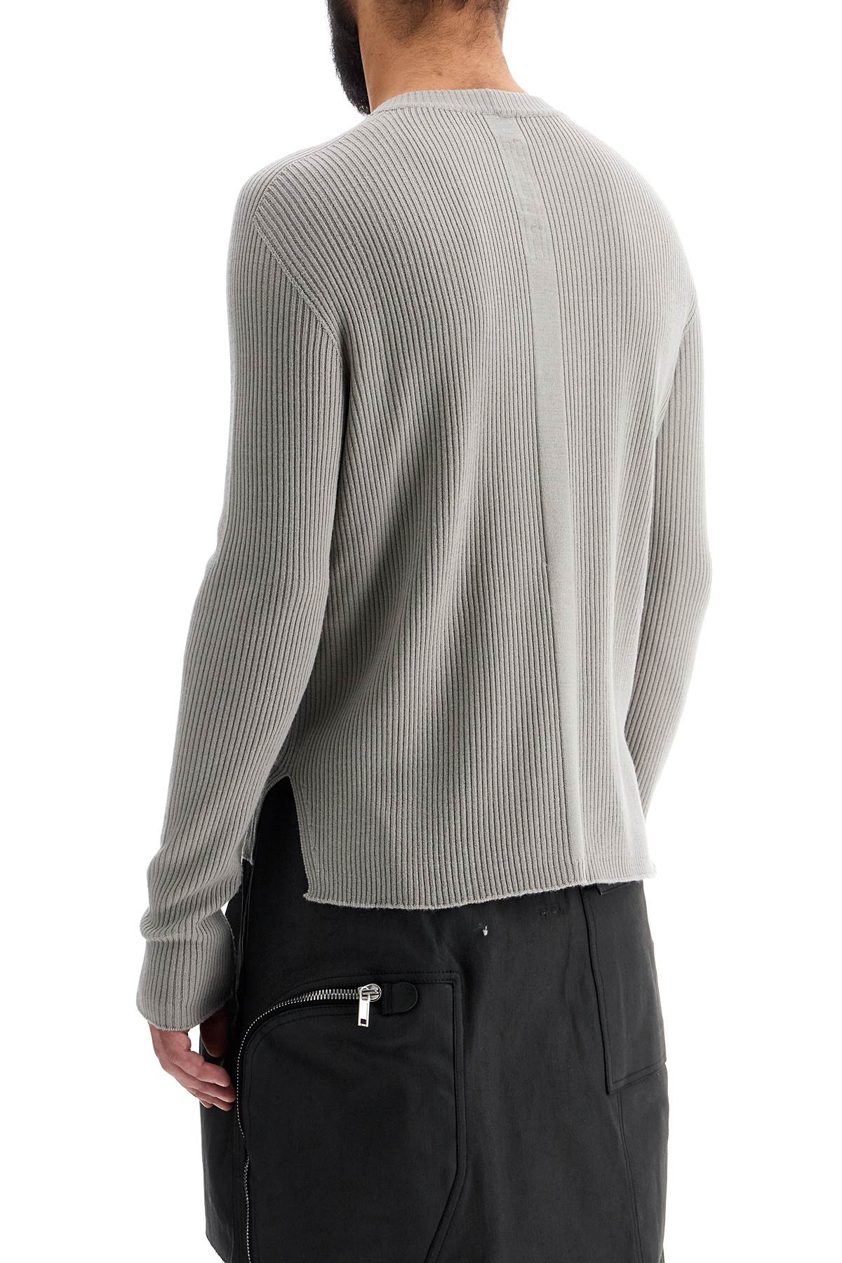 'ribbed Wool Geo Pullover Swe  - Grey