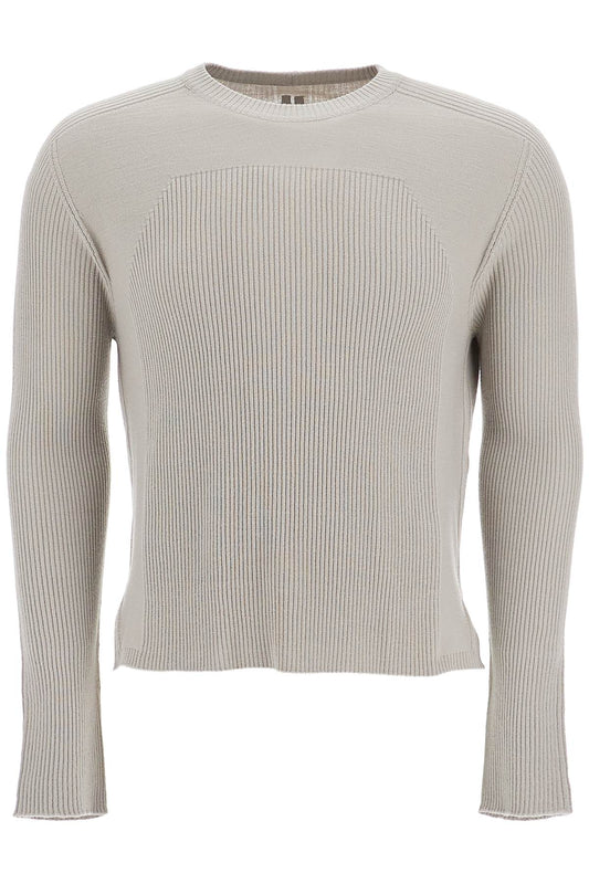 'ribbed Wool Geo Pullover Swe  - Grey