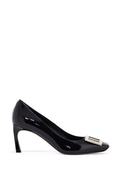 Belle Vivier T.70 Black Calfskin Pumps With Metal Buckle  - Black