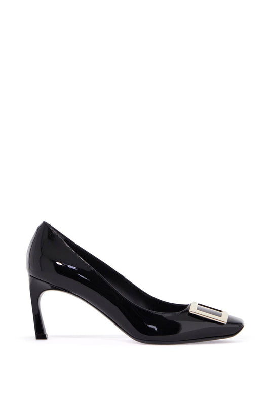 Belle Vivier T.70 Black Calfskin Pumps With Metal Buckle  - Black