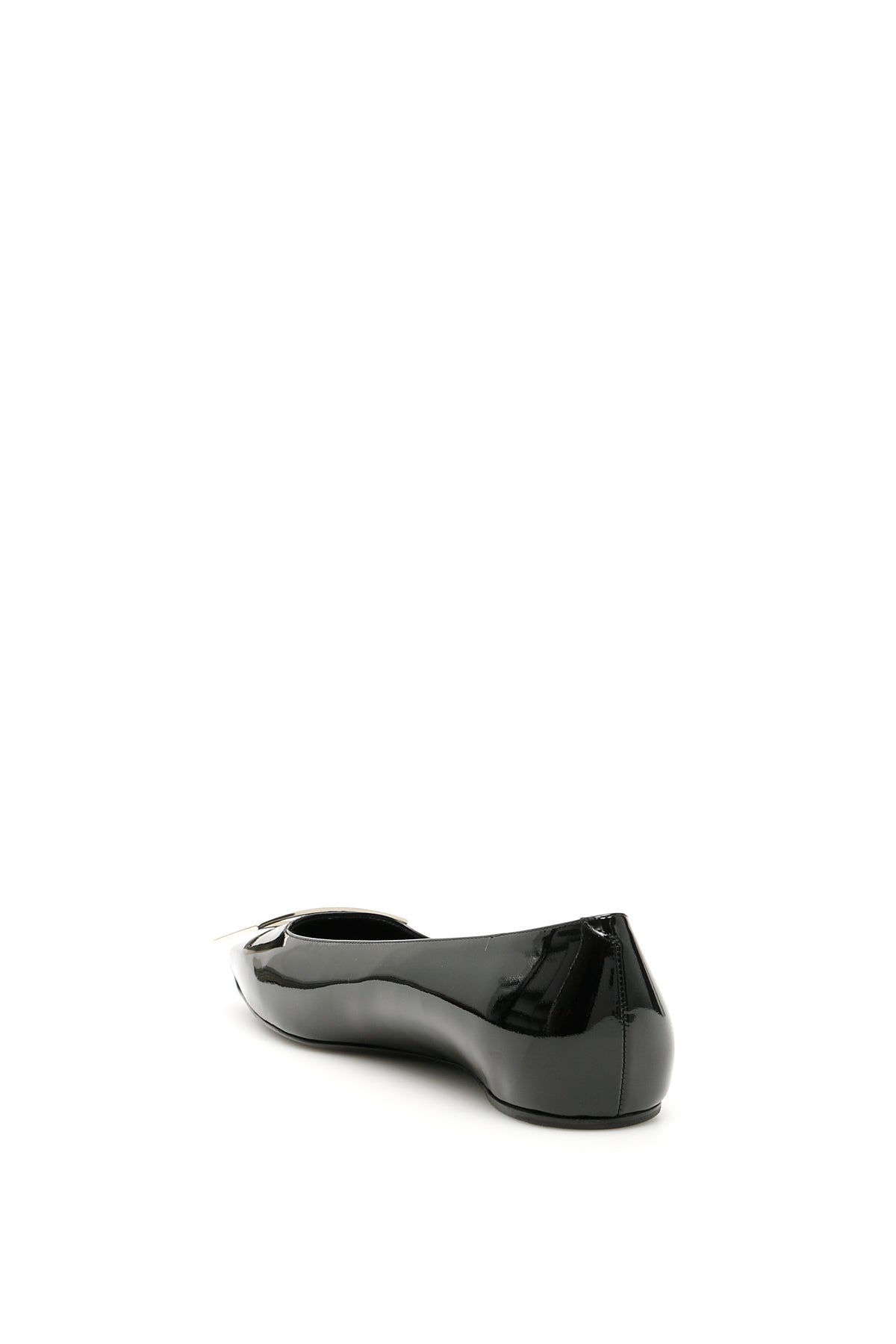 Patent Leather 'trompette' Ballerina Flats  - Black