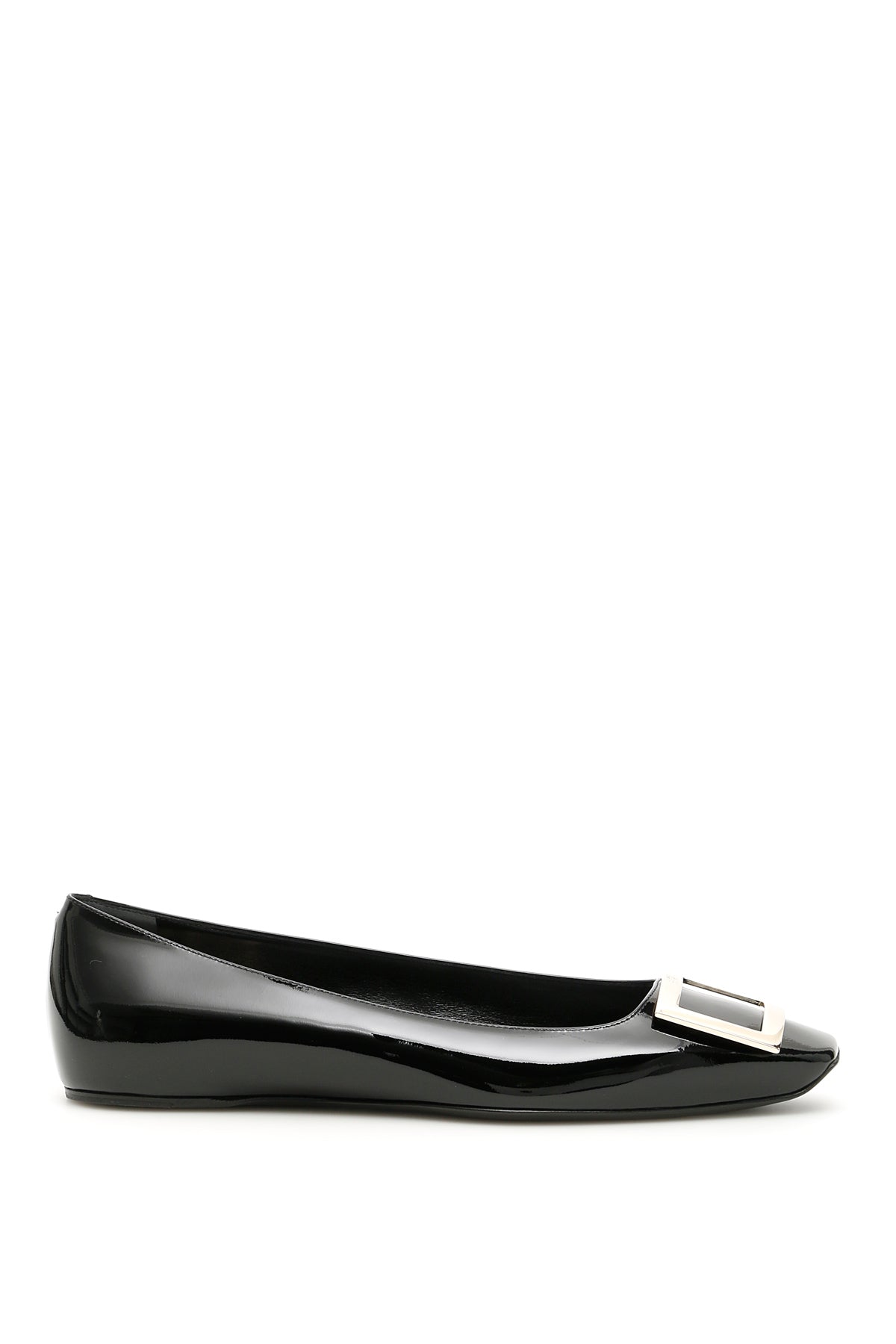 Patent Leather 'trompette' Ballerina Flats  - Black