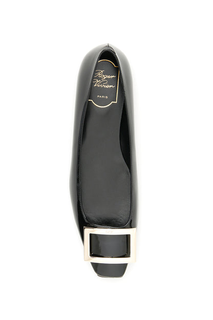 Patent Leather 'trompette' Ballerina Flats  - Black