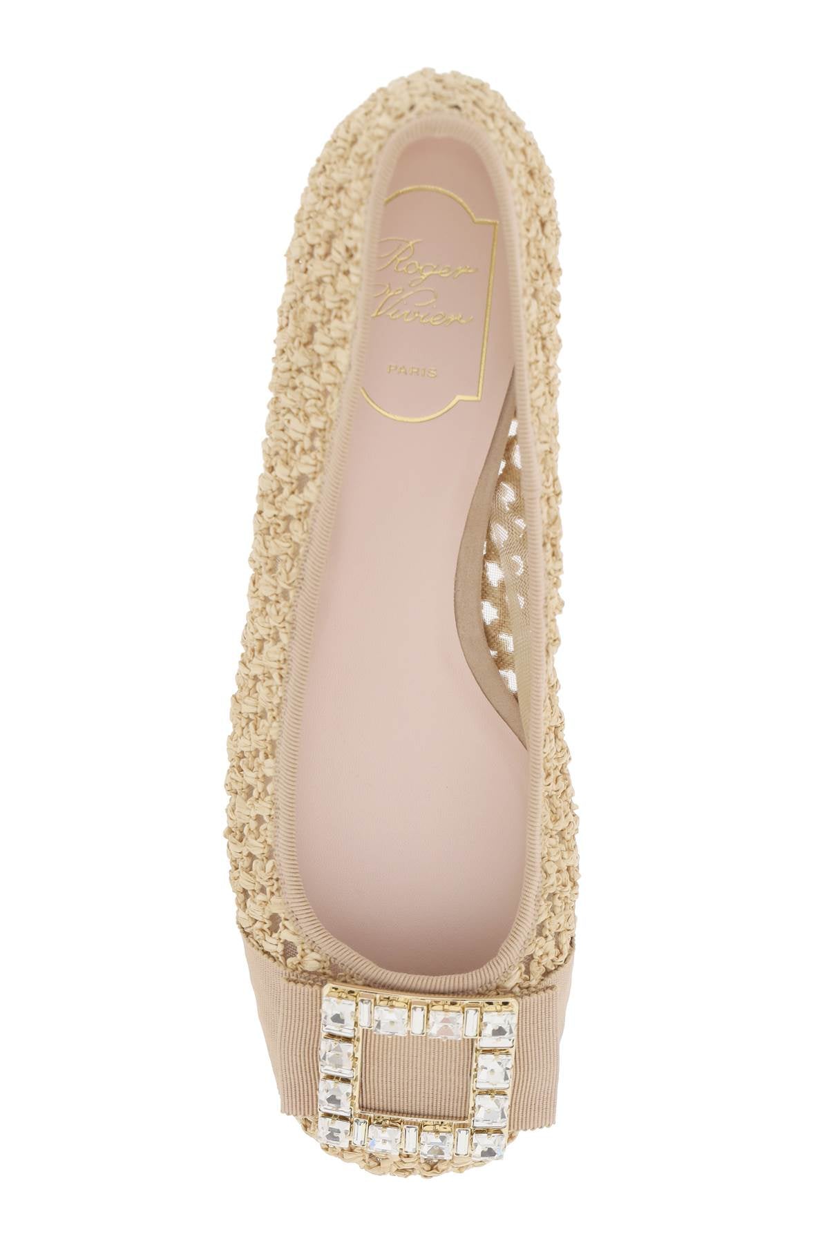 "tres Vivier Ballerinas In Rafia  - Beige