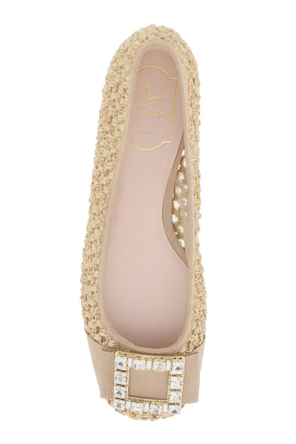 "tres Vivier Ballerinas In Rafia  - Beige